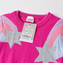 Cargar imagen en el visor de la galería, Sueter Vikita Tejido Fucsia con estrellas - 81005
