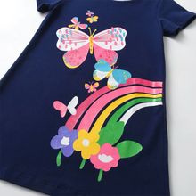 Cargar imagen en el visor de la galería, Vestido Vikita de algodón Mariposa Azul Marino - 81008
