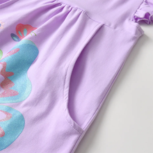 Cargar imagen en el visor de la galería, Vestido Vikita de algodón Mariposa Morado - 81008

