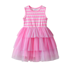 Cargar imagen en el visor de la galería, Vestido Vikita Top Sirena Rosado sin mangas Tul Rosado - 81013

