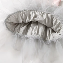 Cargar imagen en el visor de la galería, Vestido Vikita Top Lazo Plateado sin mangas Falda Tul Gris - 81015
