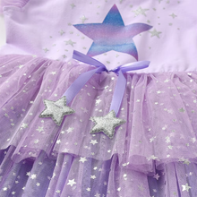 Cargar imagen en el visor de la galería, Vestido Vikita Top Estrella Morada manga corta Falda Tul Morada - 81018
