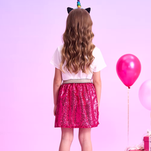 Cargar imagen en el visor de la galería, Falda Vikita Lentejuelas Fucsia - 81003
